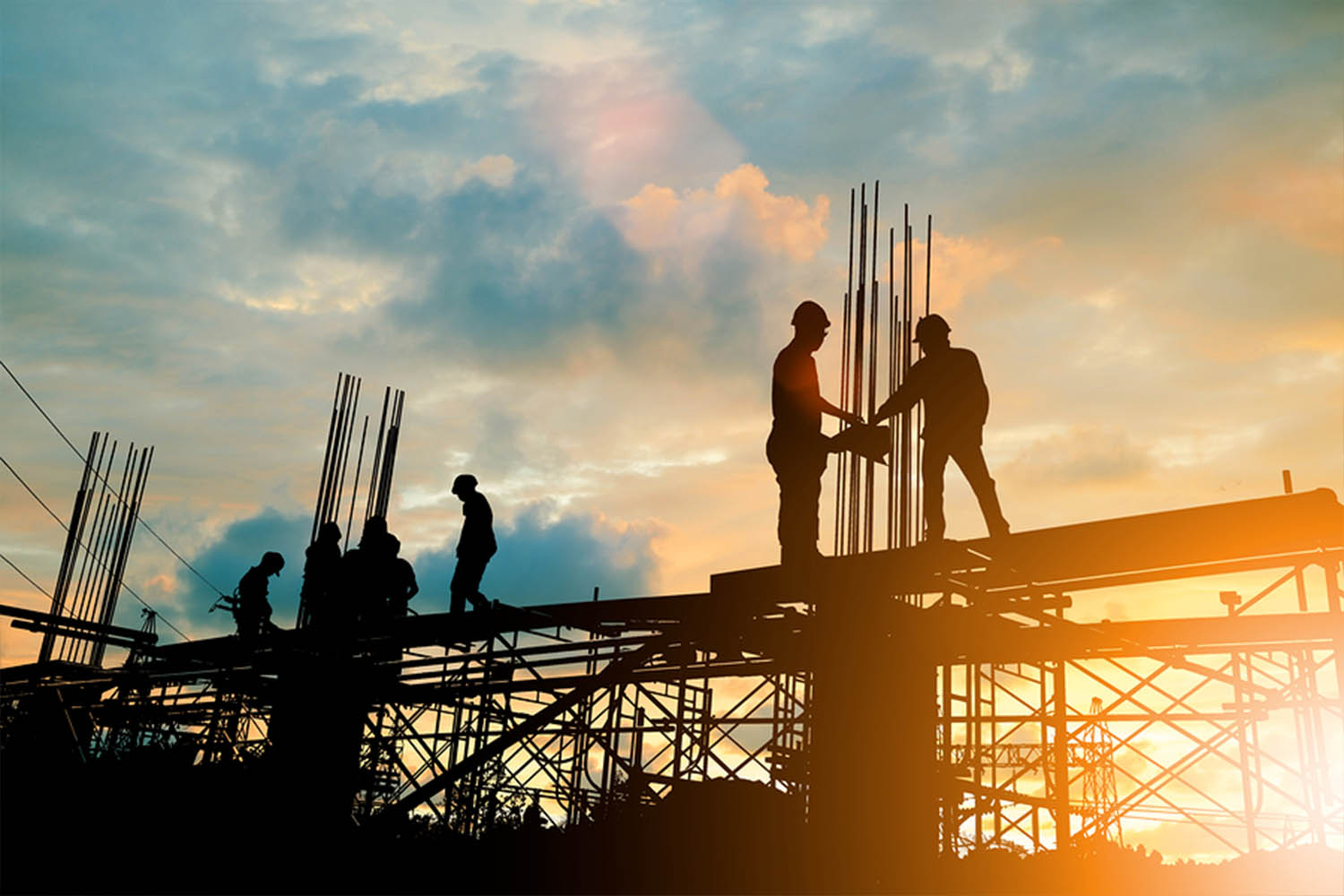 Industrial workers on job site